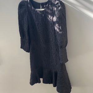 Zara textured black mini dress